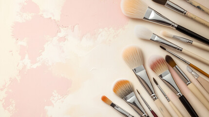 A gentle pastel tool set framed neatly with space for creative use