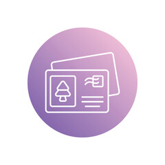 Fototapeta premium Postcard icon isolated on a white background. Vector illustration.