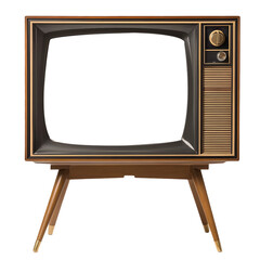 Retro TV, old TV front isolated on a transparent PNG background, white background, cut out