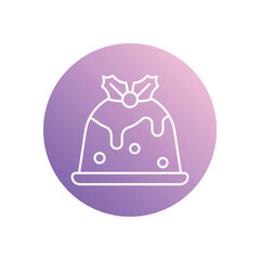Christmas Pudding icon isolated on a white background. Vector illustration.