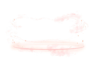 Neon Pink and White Fog and Splash Platform with Lighting, Template for Web and Print Use