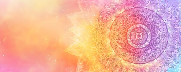 Ornate mandala design with gradient color scheme radiating outwards
