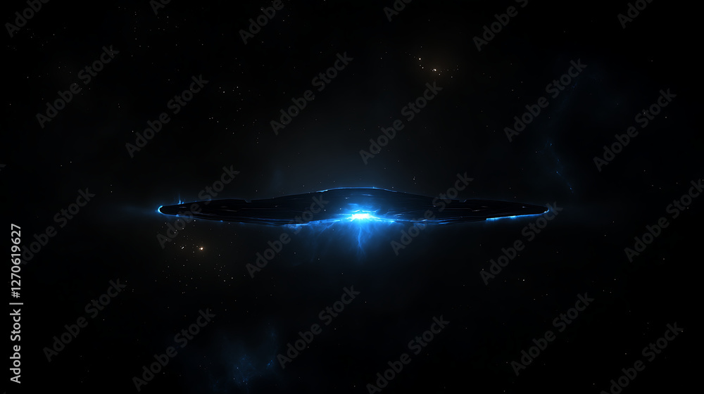 Poster enigmatic spaceship navigating through the cosmos a journey of cosmic exploration and discovery