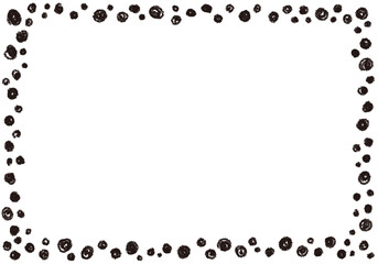 手描きのクレヨン素材　背景　フレーム