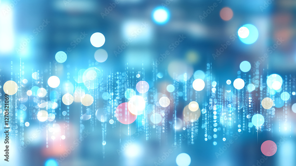 Poster digital transformation event technology sector abstract visuals urban environment aerial view data c