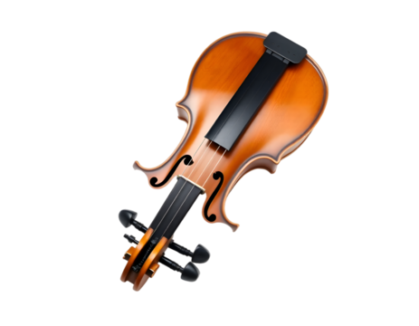 Realistic violin isolated on transparent background