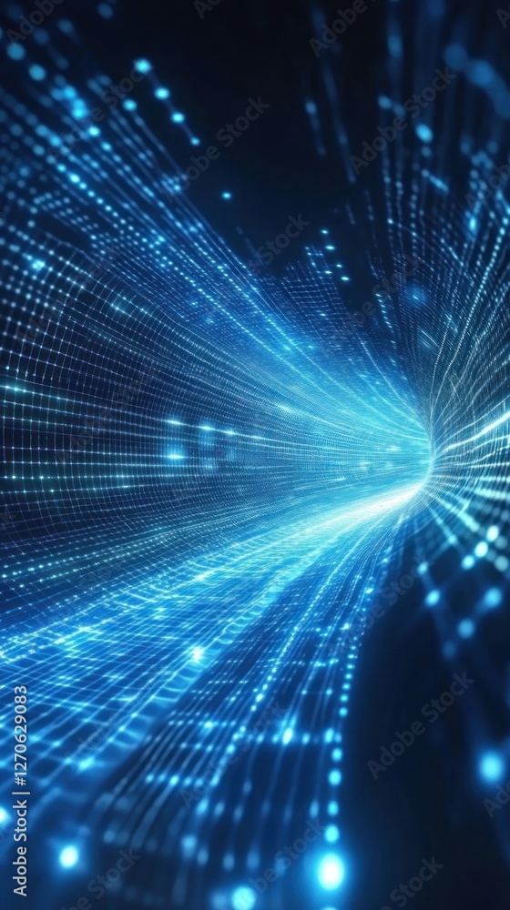 Poster abstract blue light rays creating a dynamic effect