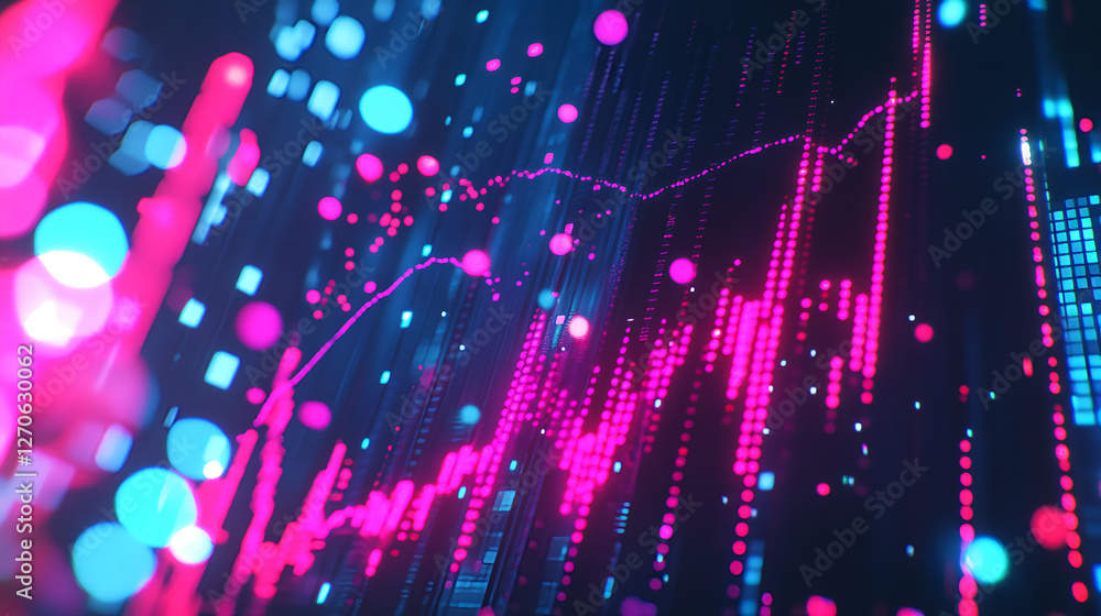 Poster analyzing digital data trends virtual environment infographic content tech landscape abstract viewpo