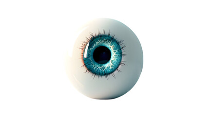 Close-up digital eye, blue iris, dark background, medical/graphic design