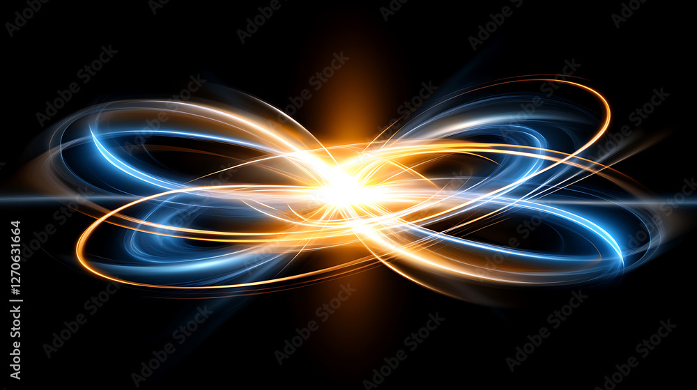 Poster ethereal fusion of energy swirls in a dynamic abstract design with luminous accents and flowing line