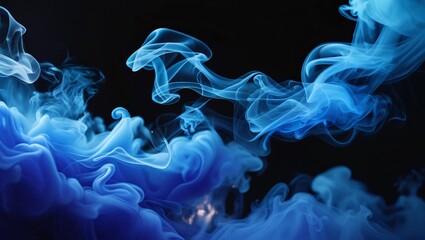 Fototapeta premium A breathtaking, high-contrast, cinematic photograph featuring a mesmerizing white smoke pattern, with delicate, swirling, and translucent layers that fade seamlessly into a profound