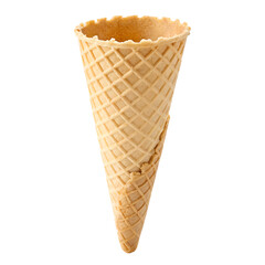 Empty Ice Cream Cone with Crisp Golden Texture and Defined Spiral Lines on PNG – Ultra-Realistic 8K Photography