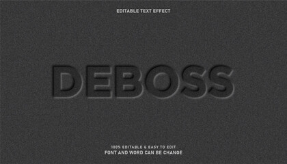 Deboss black paper text effect, editable