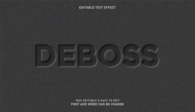 Deboss black paper text effect, editable