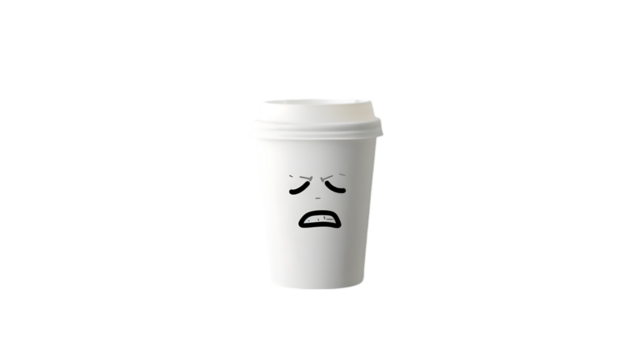 Tired Coffee Cup, Dark Background, Studio Shot,  Mood, Meme