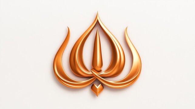 Stylized Orange Icon Symbol with Abstract Flowing Design. Generative AI