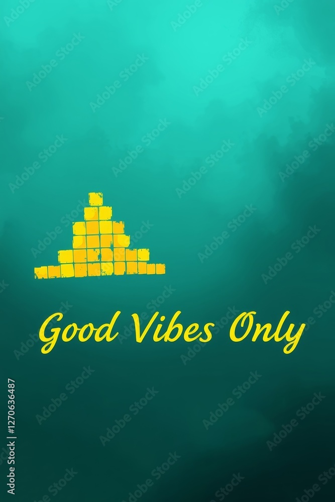 Poster good vibes only graphic design on colorful background