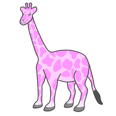 Clip art of pink giraffe