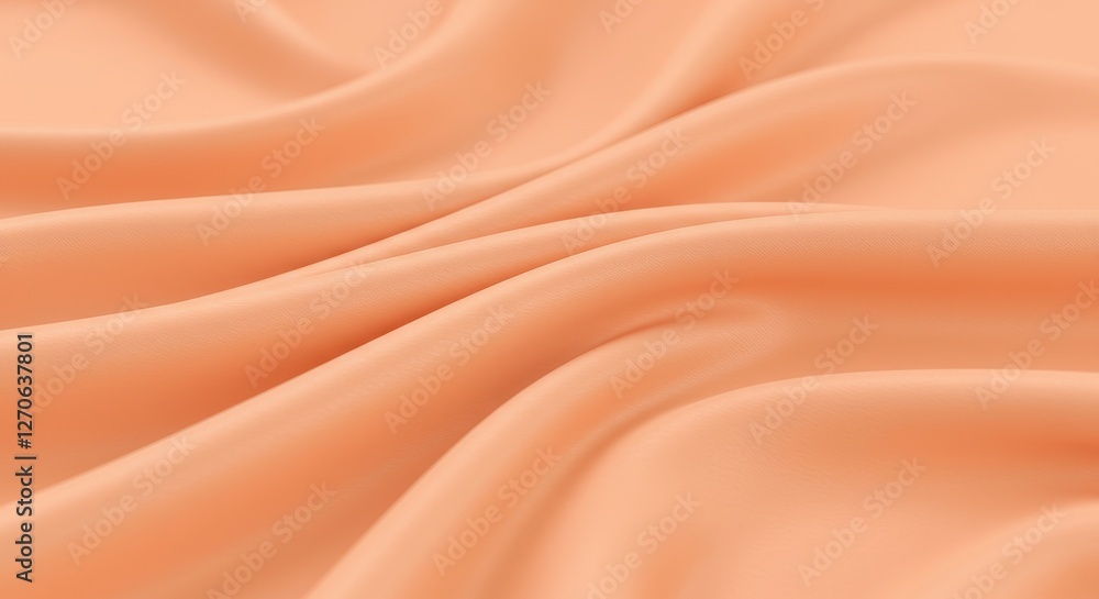 Poster a realistic texture of soft peach colored silk fabric and folds should appear smooth and flowing