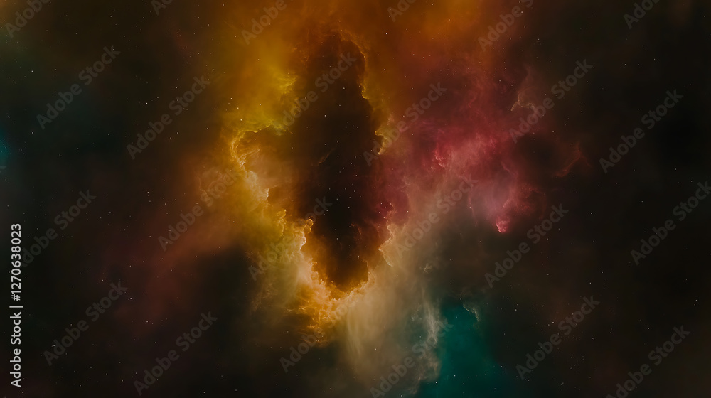 Aufkleber ethereal nebula cloudscape cosmic backdrop space scenery with colorful light and shadow hues display
