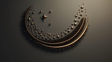 Obraz premium Minimalist and elegant celestial design featuring crescent moons and stars against a simple serene background This abstract atmospheric graphic can be used as a background wallpaper