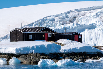 Wordie House in Antarctica. History of Antarctica. © Cavan