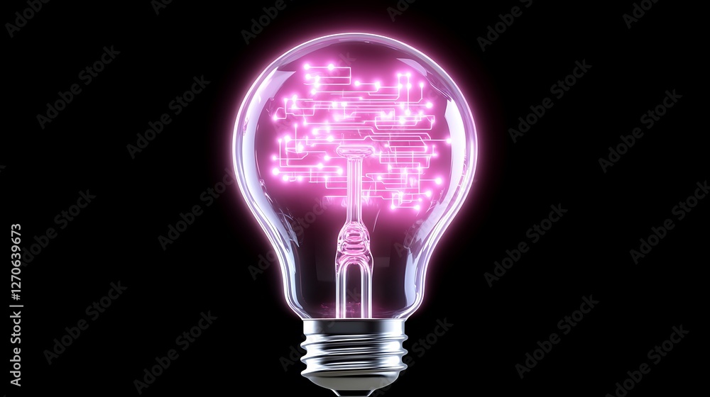 Poster a unique light bulb with a circuit board design illuminating creativity