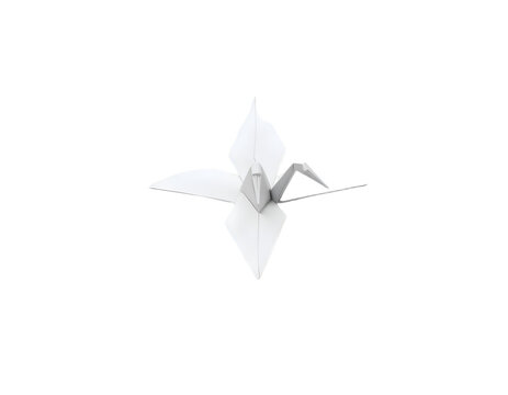 Paper origami bird isolated on a transparent background