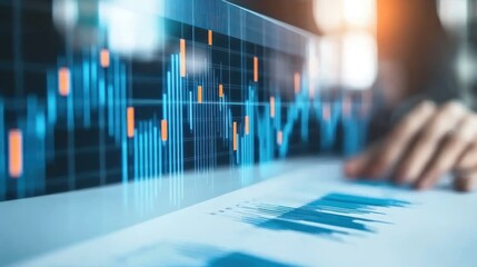 Business analytics report with financial graphs displayed