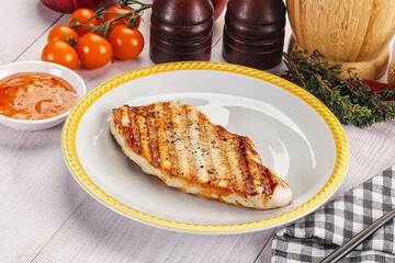 Grilled turkey fillet steak with sauce