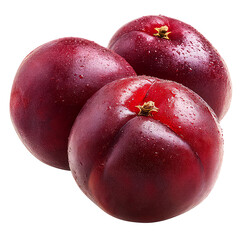 Obraz premium Luscious Red Plums: A Delightful Display of Nature's Sweetness