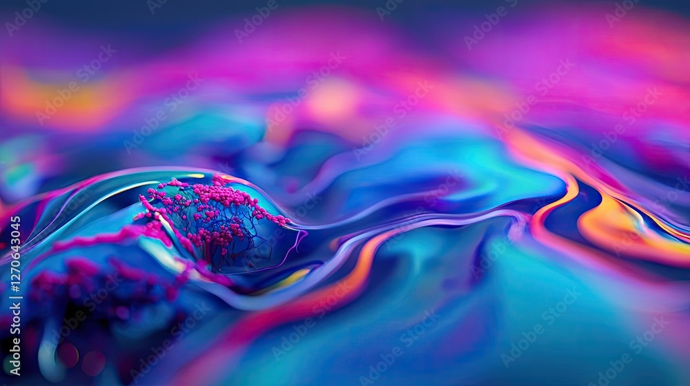 Poster acid rain climate change concept. vibrant abstract image showcasing colorful fluid patterns and text