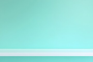 Obraz premium Mint wall, white shelf, studio backdrop, product display