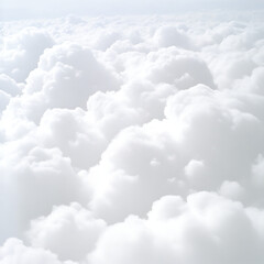 Obraz premium Ethereal View Above the Cloudscape Celestial Expanse White Fluffy Vaporous Skies Serene Heaven Boundless