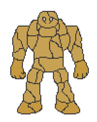 Golem monster in pixel art