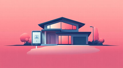 Smart Home Control Vector Illustration Flat