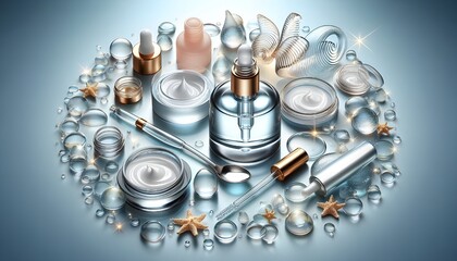 Transparent clear liquid serum gel cosmetic texture background