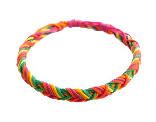 Colorful braided bracelets isolated on transparent background