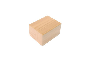 Wooden cube isolated on transparent background