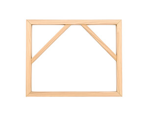 Realistic wooden window frame isolated on transparent background