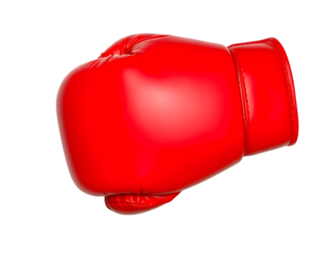 Red boxing glove isolated on transparent background