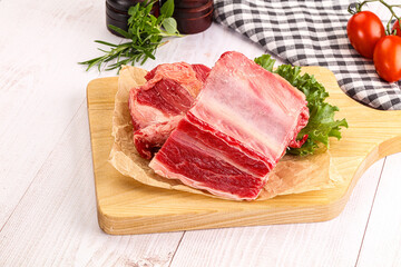 Raw beef rib for cooking