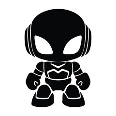 robot silhouette vector icon illustration
