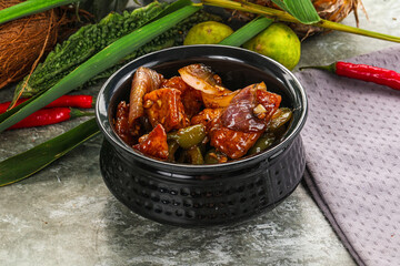 Indian cuisine - paneer with chilli