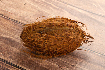 Natural exotic brown hairy coconut