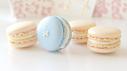 Fototapeta premium pastel macarons with delicate details