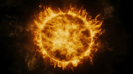 Fiery Sun Corona Explosions and Plasma Ejections Radiating in the Dark Cosmos of Space Image