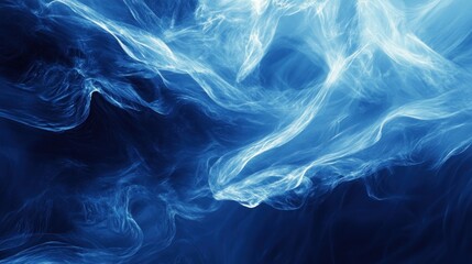 Abstract blue swirling smoke texture background.