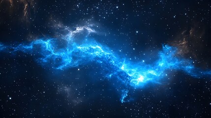 blue galaxy background with a core emitting light