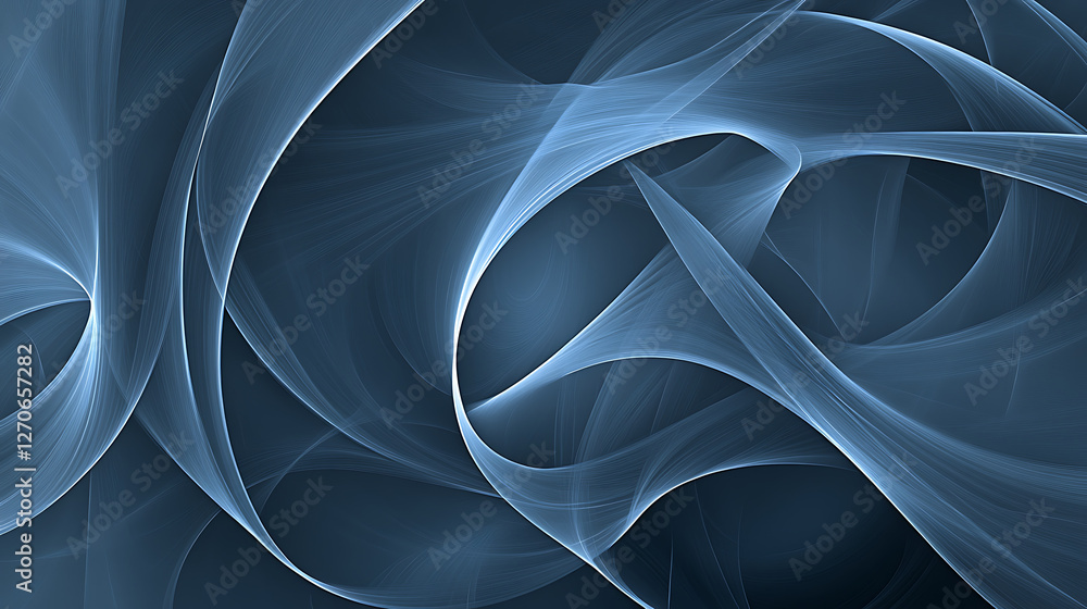 Poster flowing abstract light stream design in blue tones artistic composition dynamic backdrop